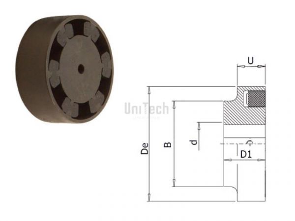 Муфта H-flex 095B/100Nm полумуфта 095-1 (DIAM=42 RP DIAM2=42) RP