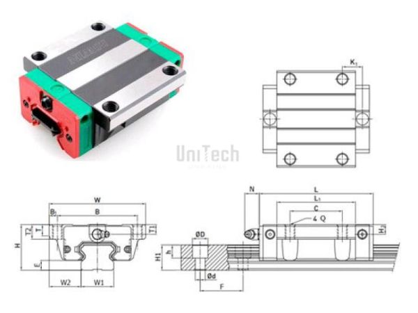 Каретка EGW30SC-Z0-H HIWIN