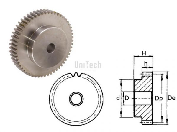 Шестерня M=5 Z= 55 Со ступицей (D=25~225)