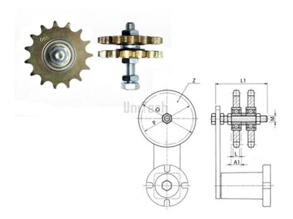 12,7 08B-2 Z=015 Звездочка натяжителя RE30