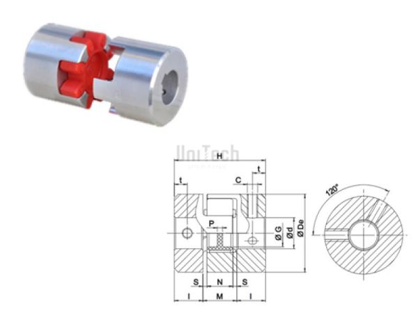 Полумуфта безлюфтовая 14 B-половинка F тип d=12 Trasco-ES (DIAM=12-15)