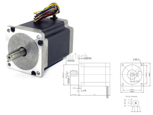 Шаговый двигатель 6,0Nm, 1,8°, FL86STH118-4208A Fulling Motor