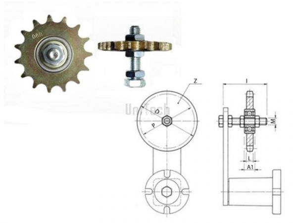 19,05 12B-1 Z=015 Звездочка натяжителя RE40