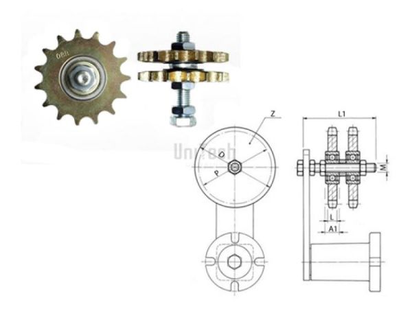 15,875 10B-2 Z=015 Звездочка натяжителя RE40