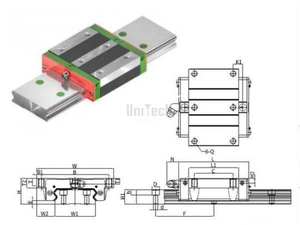 Каретка WEH35CA-Z0-H HIWIN