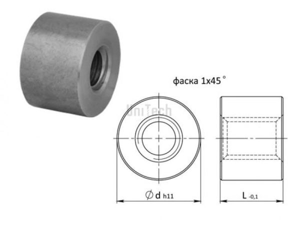 Трапеция 16x4 Гайка  Правая цилиндрическая Сталь /d=36 L=24/