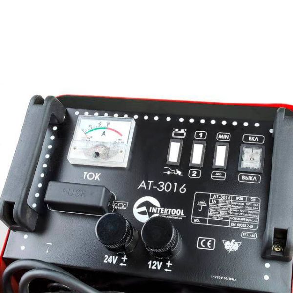 Пускозарядний пристрій 12 В - 24 В, 300 А, 1.2 кВт INTERTOOL AT-3016
