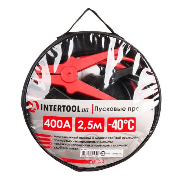 Пускові дроти 400А, 2.5м, до -40 ° C, чохол INTERTOOL AT-3043