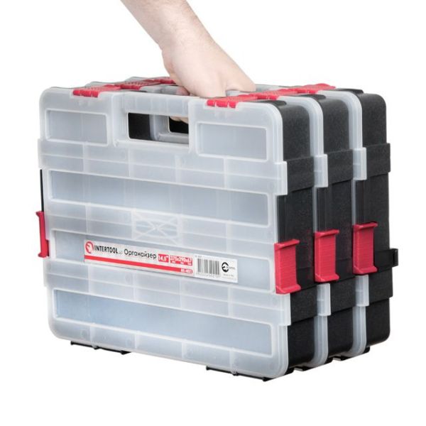 Пластиковий органайзер для інструментів 14.5" 375*290*67 мм INTERTOOL BX-4021