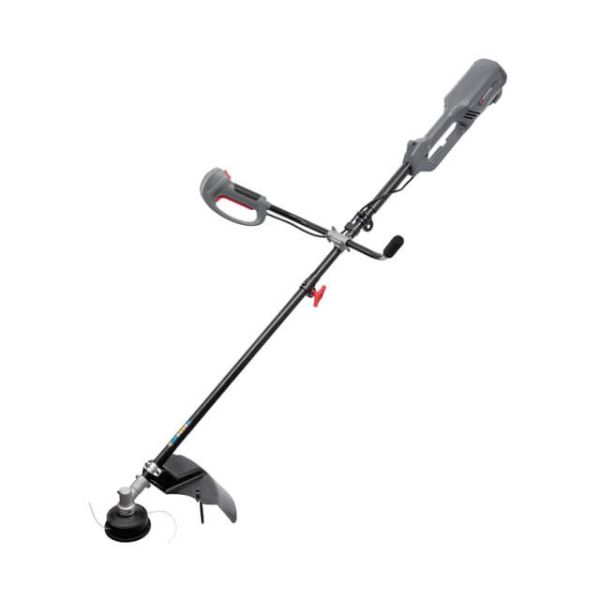 Тример електричний, 1200 Вт, 230 В~50 Гц, 7500 об/хв, плавний пуск, діаметр обертання диска/ліски 255/380 мм, котушка + 3-х зубчастий ніж INTERTOOL DT-2246