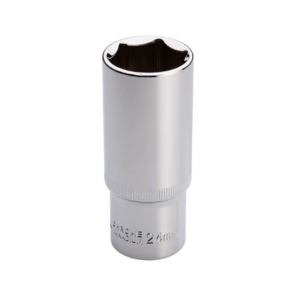 Головка шестигранна подовжена 1/2" 24мм * 78мм CrV INTERTOOL ET-0124