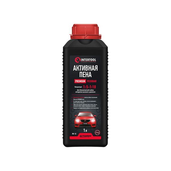 Піна активна PREMIUM 1л, рожева, концентрат 1:5-1:10 для безконтактного миття апаратом високого тиску, STORM INTERTOOL FS-9091