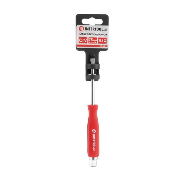 Викрутка ударна SL 5 x 75 мм, CrV INTERTOOL HT-0481