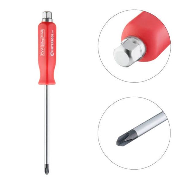 Викрутка шліцева PH3 x 150 мм, CrV INTERTOOL HT-0489
