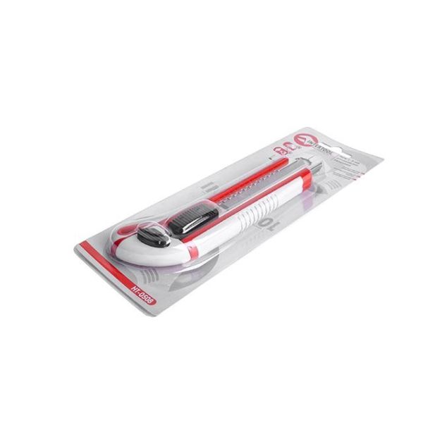 Ніж з 3-ма відламними лезами 18мм, металева напрямна, протиковзний корпус INTERTOOL HT-0508