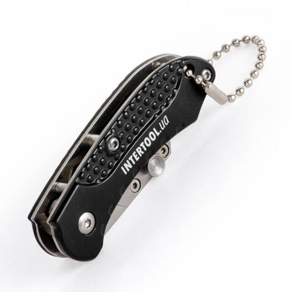 Ніж будівельний складаний з трапецієподібним лезом, SK5, алюмінієва рукоятка INTERTOOL HT-0532