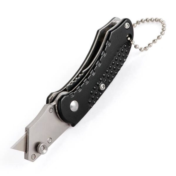 Ніж будівельний складаний з трапецієподібним лезом, SK5, алюмінієва рукоятка INTERTOOL HT-0532