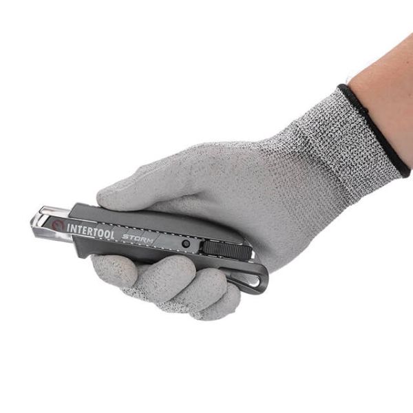 Ніж сегментний 18мм, алюмінієва рукоятка, металева напрямна, Storm INTERTOOL HT-0534