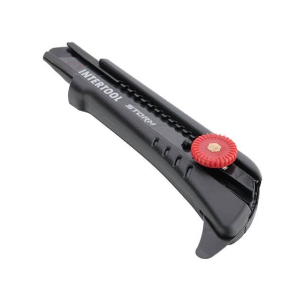 Ніж сегментний для лінолеуму 18мм, металева напрямна, гвинтова фіксація Storm INTERTOOL HT-0539