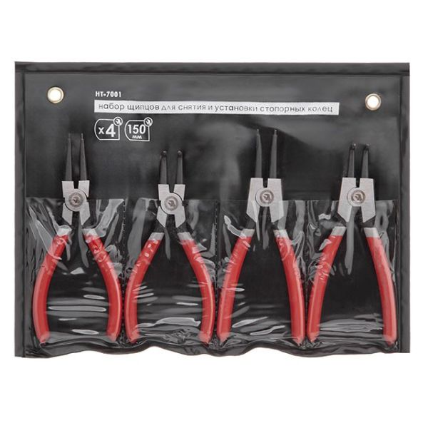 Набiр щипців для зняття й установки стопорних кілець 150мм, 4 шт. INTERTOOL HT-7001