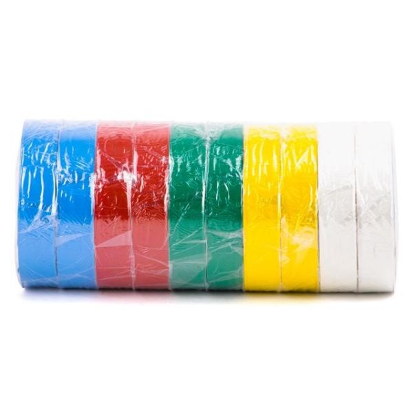 Стрічка ізоляційна 0.15ммx17ммx25м кольорова (упак 10 шт) INTERTOOL IT-0029