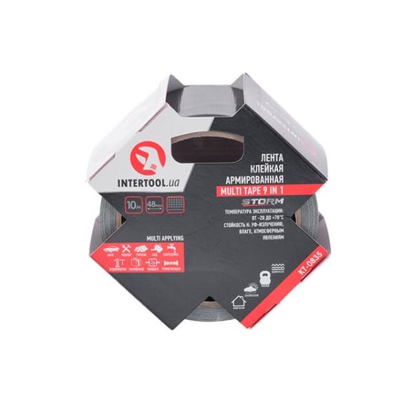 Стрічка клейка універсальна MULTI TAPE 48мм*10м, армована, Storm INTERTOOL KT-0835