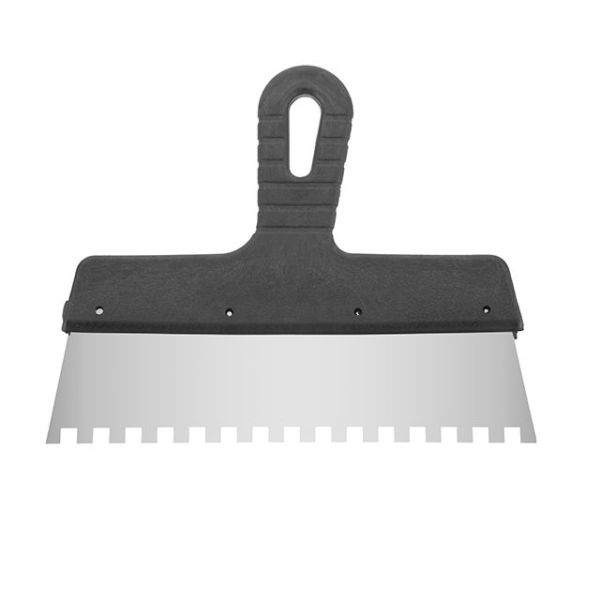 Шпатель із нержавіючої сталі 250 мм із зубом 8x8 мм INTERTOOL KT-2258