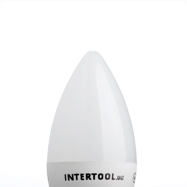 Лампа світлодіодна LED C37, E14, 5 Вт, 150-300 В, 4000 K, 30000 г, гарантія 3 роки INTERTOOL LL-0152