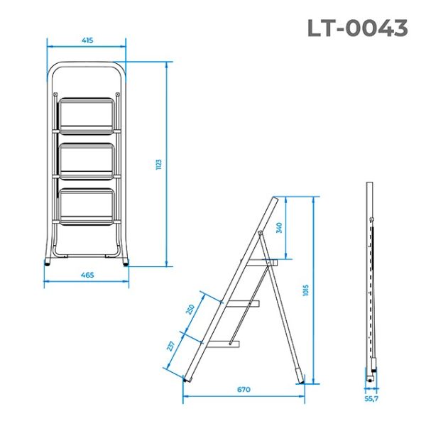 Стрем'янка сталева, 3 сходи, 300x200мм INTERTOOL LT-0043