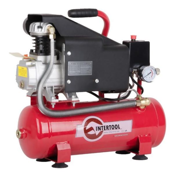 Компресор 9 л, 0.75 кВт, 220 В, 8 aтм, 160 л/хвил INTERTOOL PT-0002