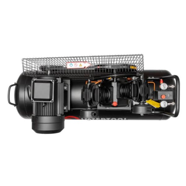 Компресор 100 л, 3 кВт, 380 В, 10 aтм, 500 л/хв., 2 циліндри INTERTOOL PT-0013