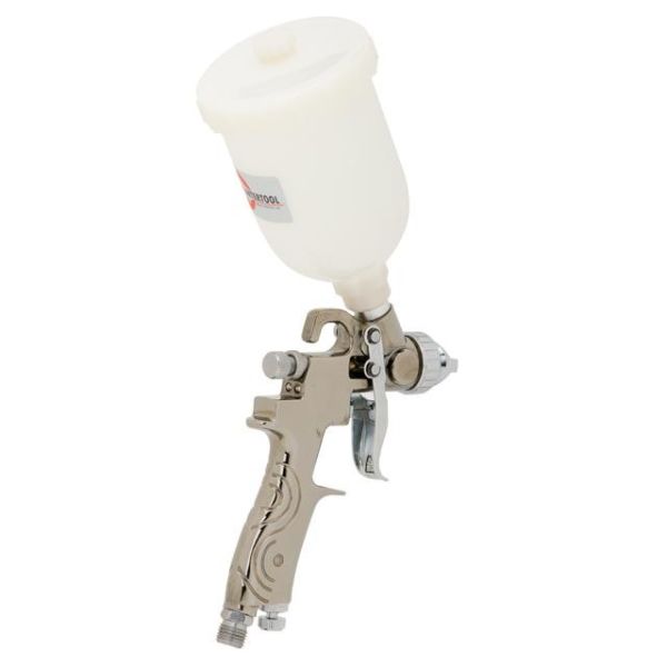 Фарбопульт пневматичний LVMP MINI, форсунка 0.8 мм, верхнiй пластиковий бачок 250 мл, 2-2.5 бар INTERTOOL PT-0129
