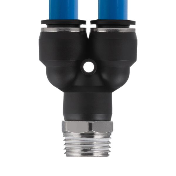 З'єднання цангове Y-подібне для поліуретанових та ін. шлангів 12*12 мм, 1/2" зовн. різьба INTERTOOL PT-2389