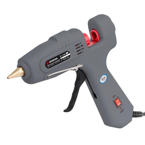 Пістолет клейовий 80 Вт, 230 В, 215-230°C під стрижні 10.8-11.5 мм, 13-30 г/хв. INTERTOOL RT-1104