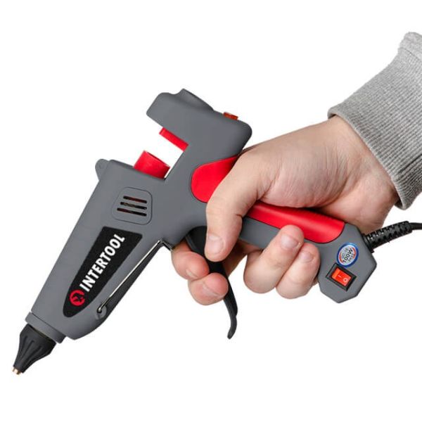 Пістолет клейовий 100 Вт, 230 В, 215-230 °C під стрижні 10.8-11.5 мм, 13-30 г/хв. INTERTOOL RT-1106