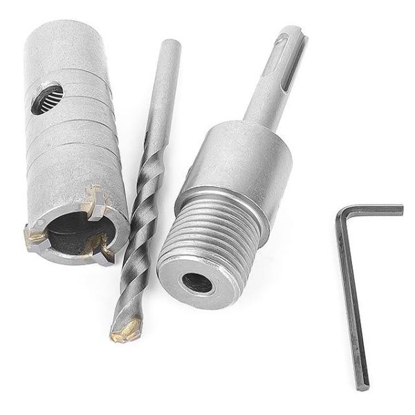 Комплект: Свердло корончасте по бетону 26мм + Перехідник SDS Plus 100мм INTERTOOL SD-7026