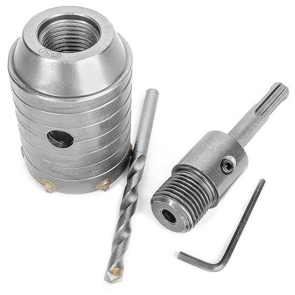 Комплект: Свердло корончасте по бетону 50мм + Перехідник SDS Plus 100мм INTERTOOL SD-7050