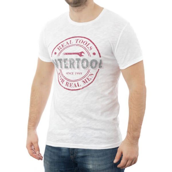 Футболка світло-сіра меланж L 100% бавовна INTERTOOL SP-2213