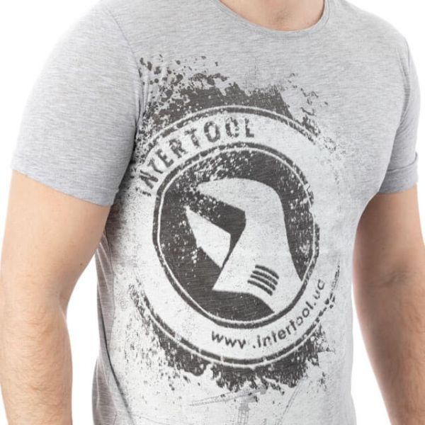 Футболка сіра меланж L 100% бавовна INTERTOOL SP-2223