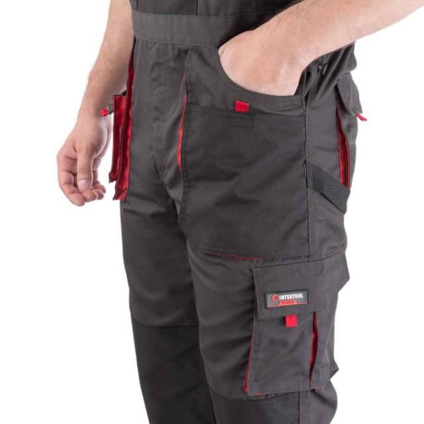 Напівкомбінезон робочий 80% поліестер, 20% бавовна, щільність 260 г / м2, M INTERTOOL SP-3022