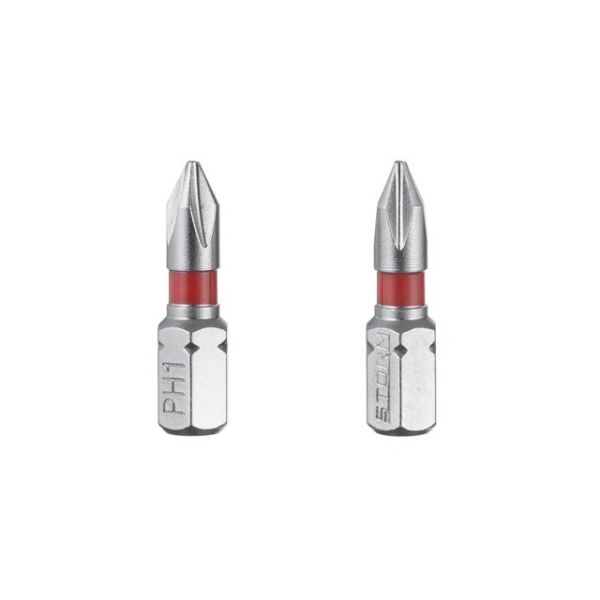 Комплект отверточних насадок PH1 1/4 "* 25мм, S2, уп. 2 од., STORM INTERTOOL VT-0217