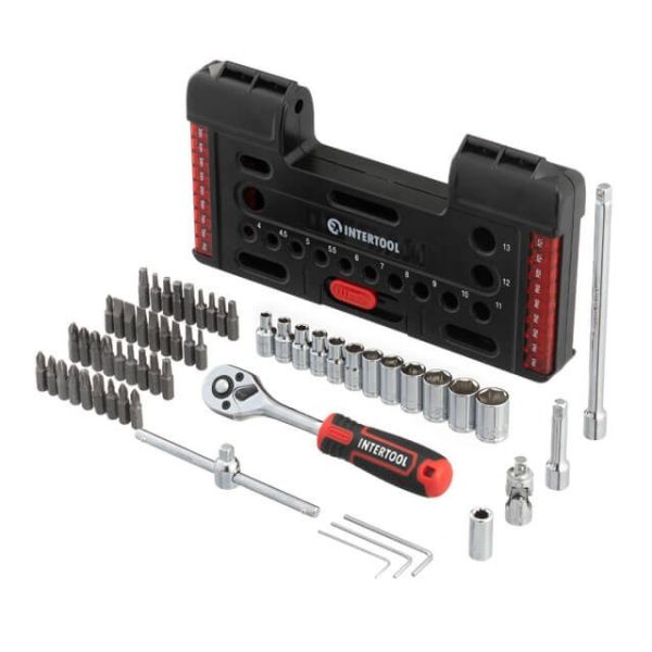 Набір насадок і головок з тріскачкою 57 од, STORM INTERTOOL VT-3657