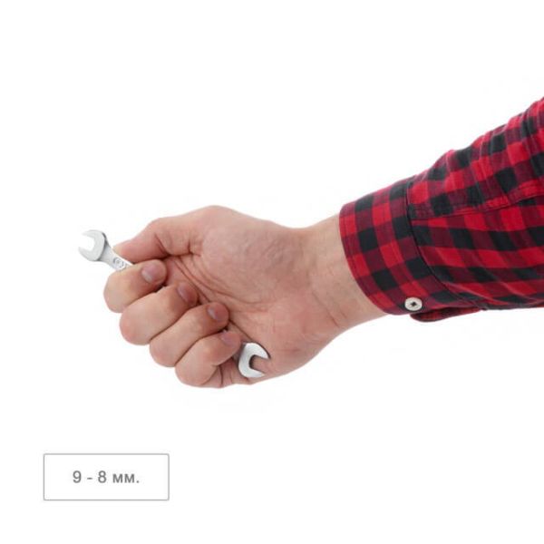 Ключ ріжковий 8-9 мм CrV, покриття сатин-хром PROF DIN3113 INTERTOOL XT-1108