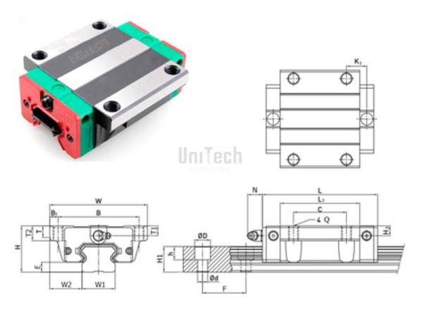 Каретка EGW15CC-Z0-H HIWIN
