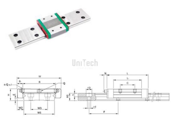 Каретка MGW15H-Z0-H-M HIWIN