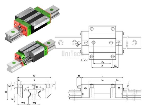 Каретка RGW35HC-ZA-H HIWIN