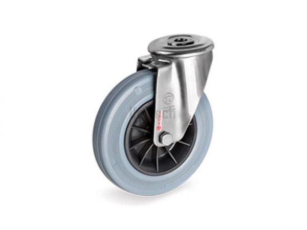 Колесо 22 (d=125) c поворот, кронштейном и отв, для болта из нерж. стали, подшипник скольжения