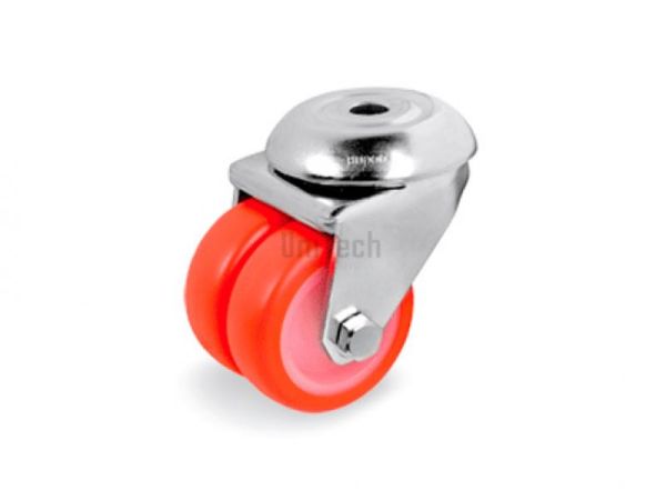 Колесо 36 (d=50 H=71) c поворотным кронштейном и отверстием для болта, подшипник скольжения