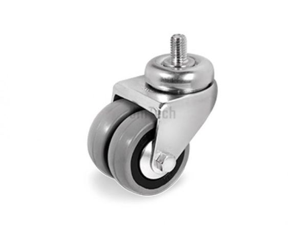 Колесо 37 (d=75) двойное с поворотным кронштейном и шпилькой, подшипник скольжения