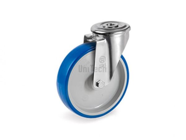 Колесо 61 (d=125) c поворотным кронштейном и отверстием для болта, подшипник скольжения